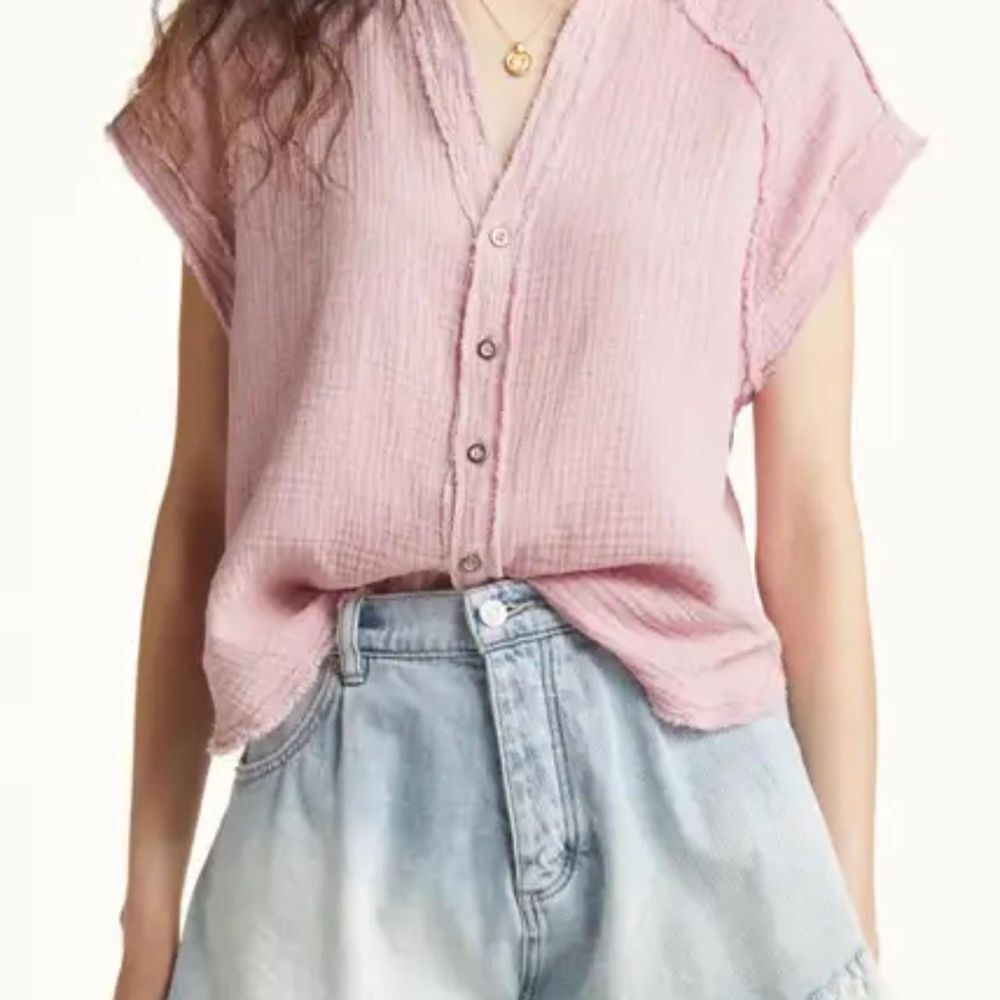 NWT | Free People Pink Top | L
